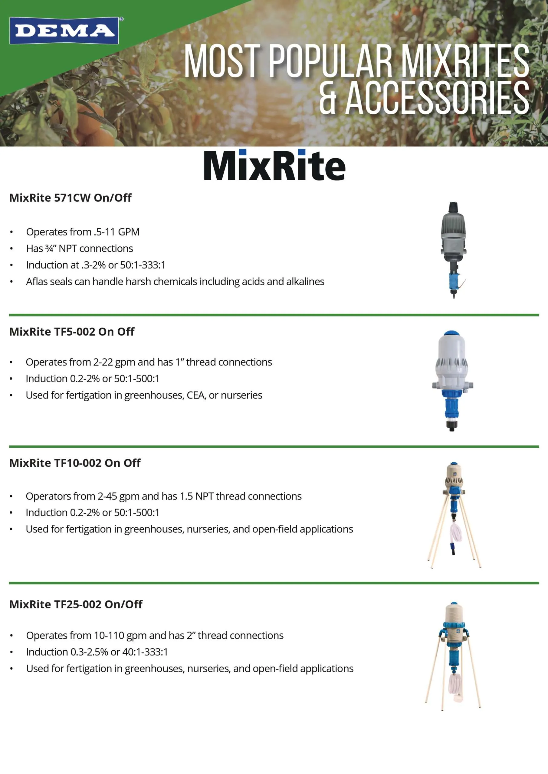 MixRite Most Popular and Accessories