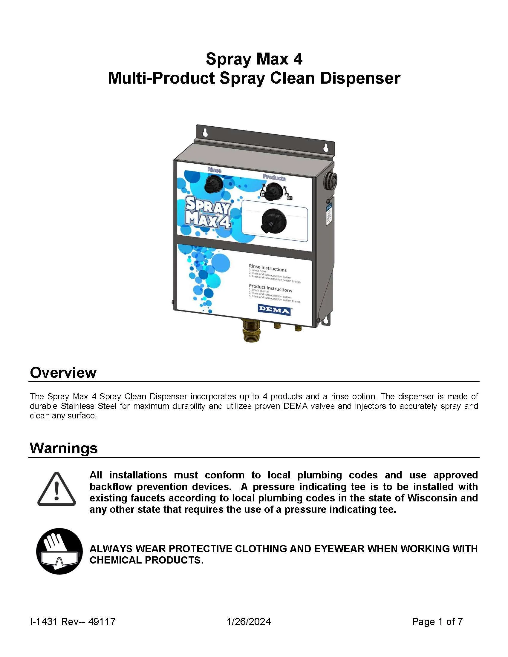 Spray Max 4 Wall-Mounted Dispenser